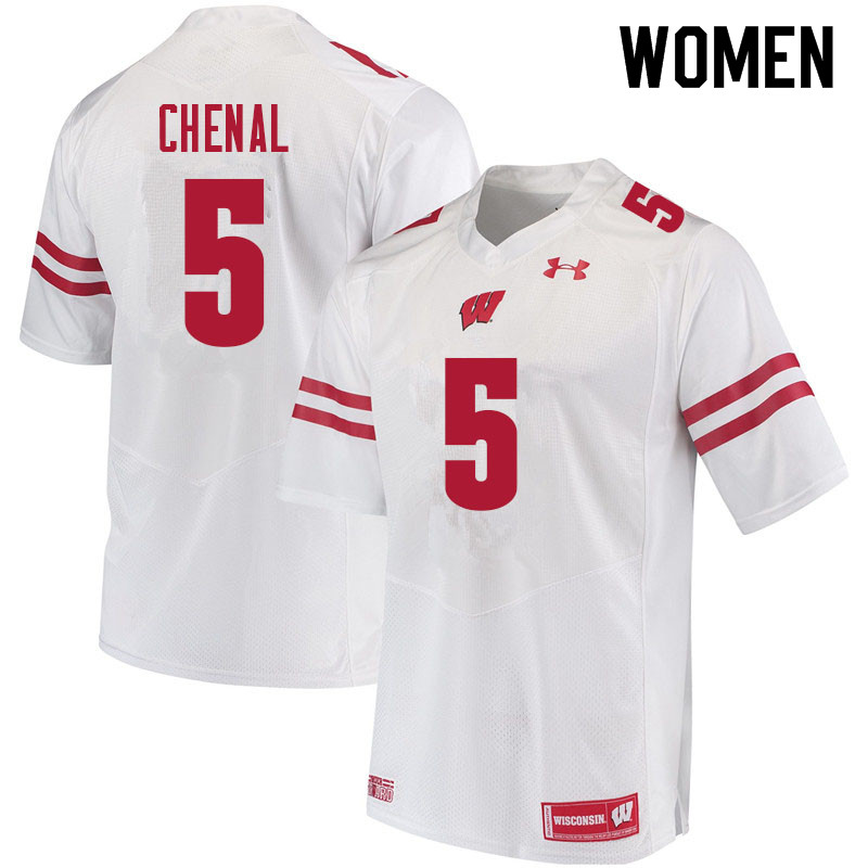Wisconsin Badgers Women's #5 Leo Chenal NCAA Under Armour Authentic White College Stitched Football Jersey YG40G71ZQ